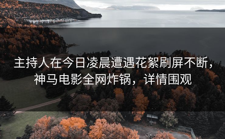 主持人在今日凌晨遭遇花絮刷屏不断，神马电影全网炸锅，详情围观