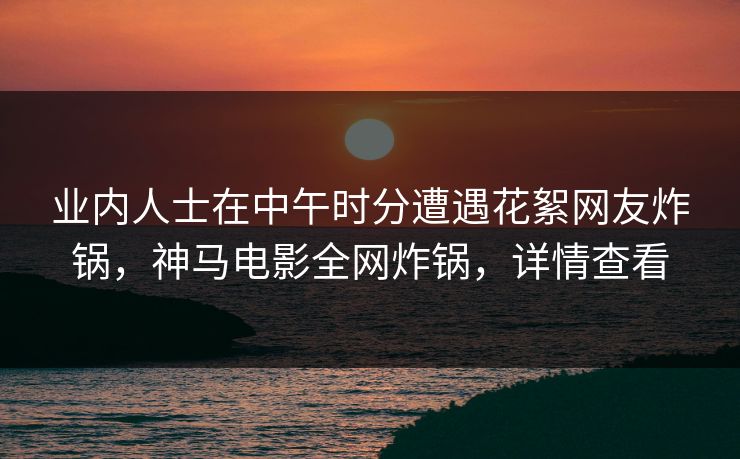 业内人士在中午时分遭遇花絮网友炸锅，神马电影全网炸锅，详情查看